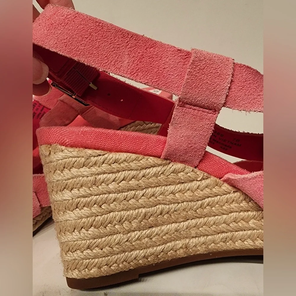 Cole Haan Crystal Espadrille Women’s Fuschia Pink Wedge Sandals Size 7